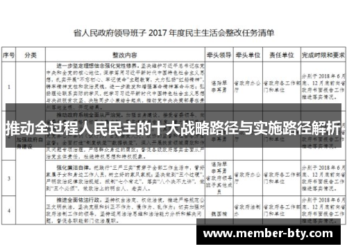 推动全过程人民民主的十大战略路径与实施路径解析