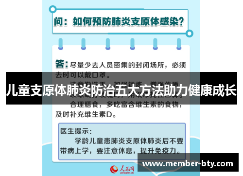 儿童支原体肺炎防治五大方法助力健康成长